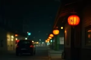 暗房红灯下的晾片夹，最后一格胶片停在半空中