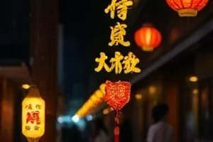 清晨面包房的操作台，面粉撒在木板上，烤箱透出橘光