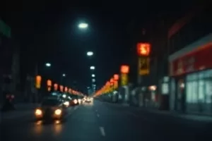 河对岸亮着一盏孤灯，岸边芦苇在夜色里摇摆